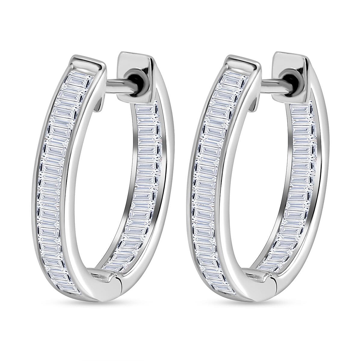 Luxuriant Lab Grown Diamond 1.00 ctw Earrings in Rhodium Over Sterling Silver