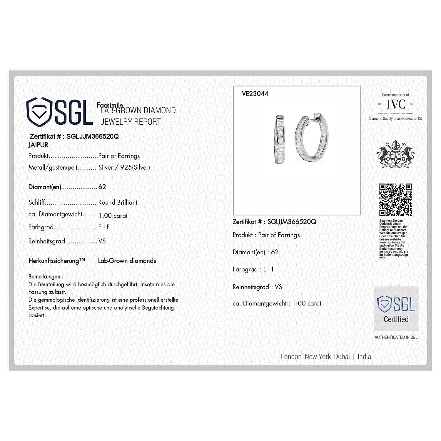 Luxuriant Lab Grown Diamond 1.00 ctw Earrings in Rhodium Over Sterling Silver