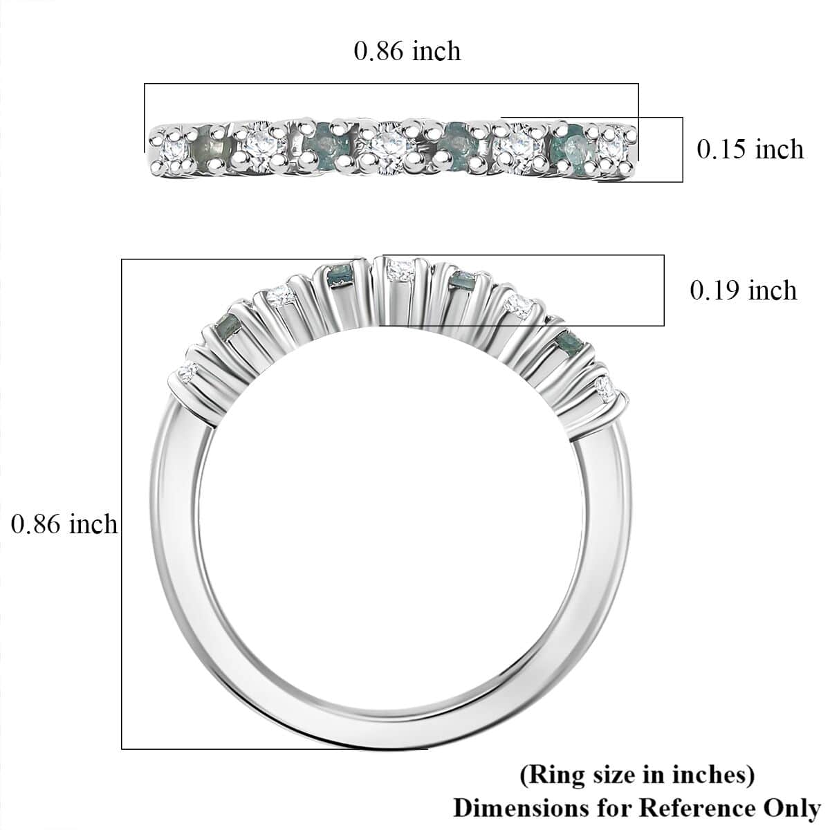 Narsipatnam Alexandrite and Moissanite 0.35 ctw Eternity Band Ring in Rhodium Over Sterling Silver (Size 10.0) image number 5