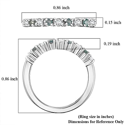 D'Joy Narsipatnam Alexandrite and Moissanite 0.35 ctw Eternity Band Ring in Rhodium Over Sterling Silver (Size 10.0)