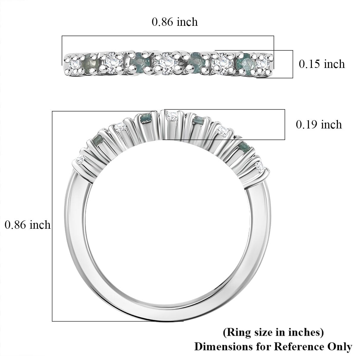 D'Joy Narsipatnam Alexandrite and Moissanite 0.35 ctw Eternity Band Ring in Rhodium Over Sterling Silver (Size 6.0) image number 5