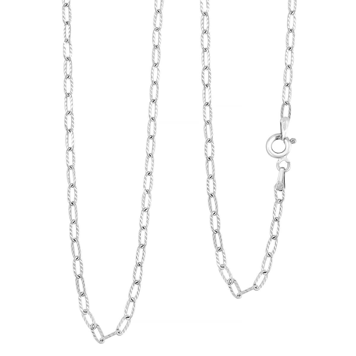 Drop Wavy Chain Necklace in Sterling Silver 3.20 Grams 20 Inches image number 0