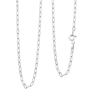 Drop Wavy Chain Necklace in Sterling Silver 3.20 Grams 20 Inches