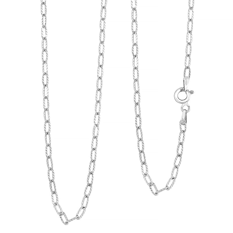 Drop Wavy Chain Necklace in Sterling Silver 3.20 Grams 20 Inches