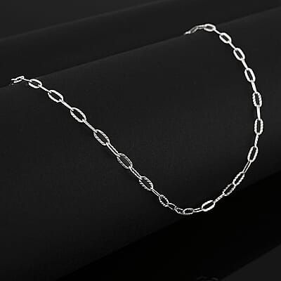 Drop Wavy Chain Necklace in Sterling Silver 3.20 Grams 20 Inches