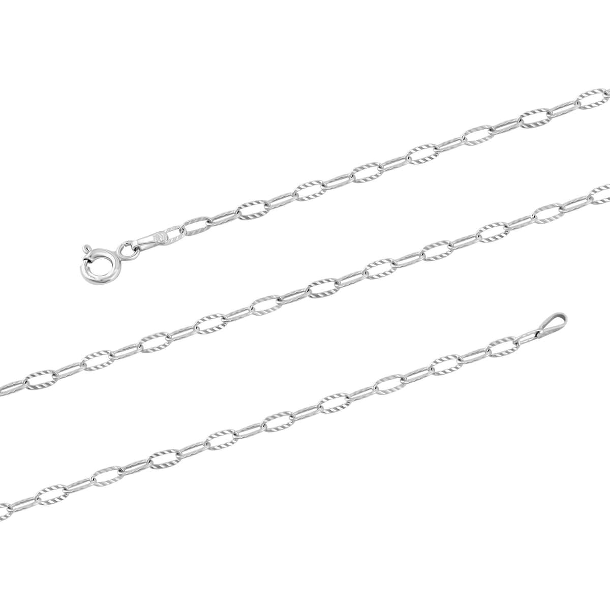 Drop Wavy Chain Necklace in Sterling Silver 3.20 Grams 20 Inches image number 2