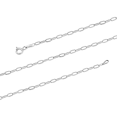 Drop Wavy Chain Necklace in Sterling Silver 3.20 Grams 20 Inches