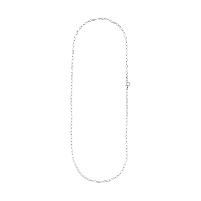 Drop Wavy Chain Necklace in Sterling Silver 3.20 Grams 20 Inches