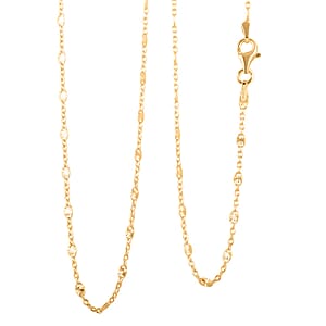 Drop Wavy Chain Necklace in 14K Yellow Gold Over Sterling Silver 3.20 Grams 20 Inches