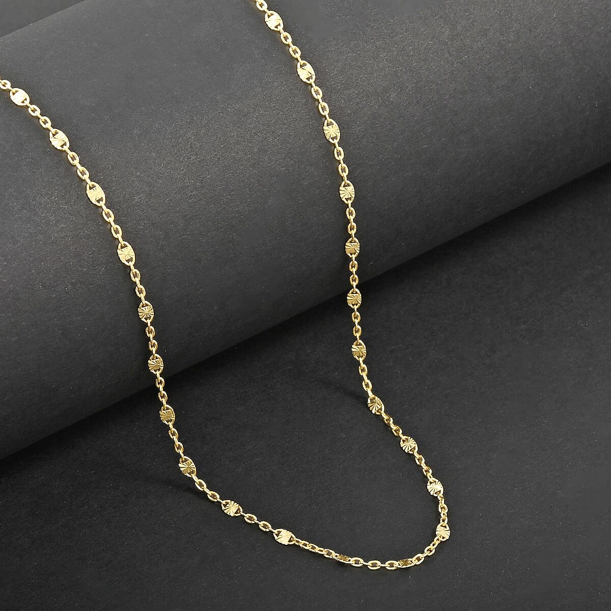 Drop Wavy Chain Necklace in 14K Yellow Gold Over Sterling Silver 3.20 Grams 20 Inches image number 1