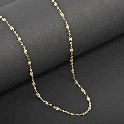 Drop Wavy Chain Necklace in 14K Yellow Gold Over Sterling Silver 3.20 Grams 20 Inches