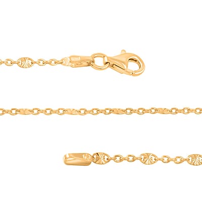 Drop Wavy Chain Necklace in 14K Yellow Gold Over Sterling Silver 3.20 Grams 20 Inches