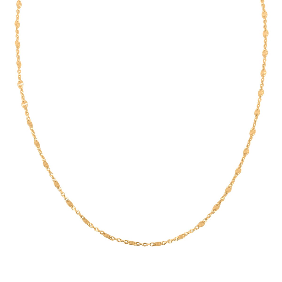 Drop Wavy Chain Necklace in 14K Yellow Gold Over Sterling Silver 3.20 Grams 20 Inches image number 3