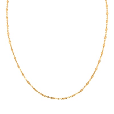 Drop Wavy Chain Necklace in 14K Yellow Gold Over Sterling Silver 3.20 Grams 20 Inches