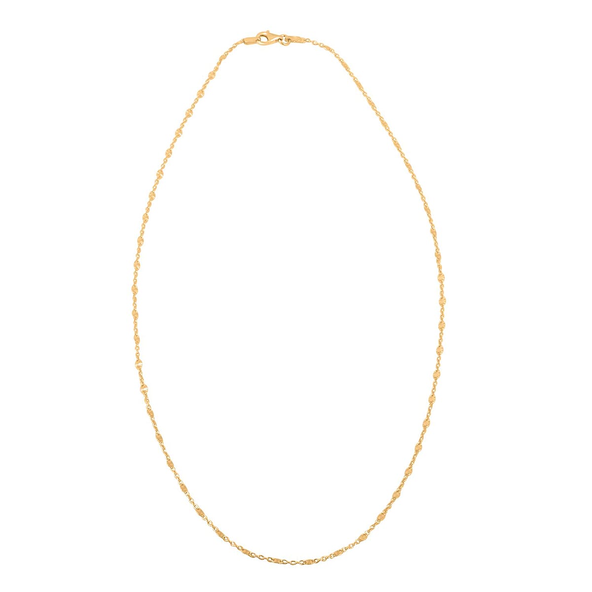 Drop Wavy Chain Necklace in 14K Yellow Gold Over Sterling Silver 3.20 Grams 20 Inches image number 4
