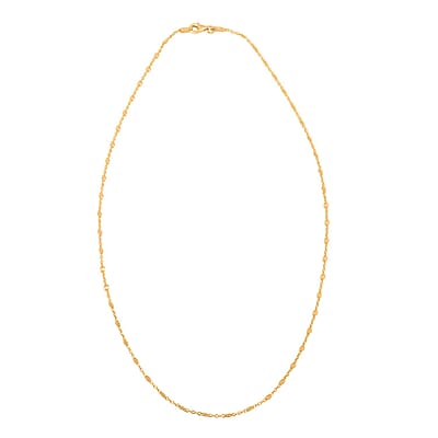 Drop Wavy Chain Necklace in 14K Yellow Gold Over Sterling Silver 3.20 Grams 20 Inches