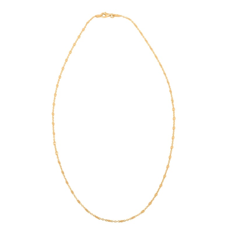 Drop Wavy Chain Necklace in 14K Yellow Gold Over Sterling Silver 3.20 Grams 20 Inches