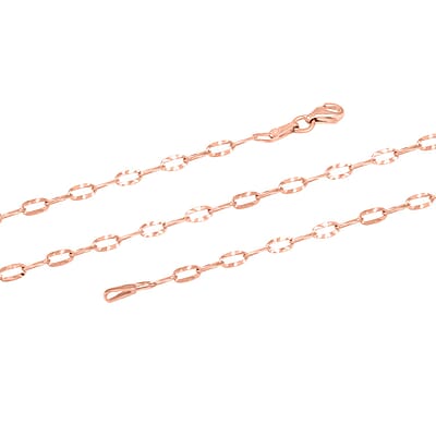 Drop Wavy Chain Necklace in 14K Rose Gold Over Sterling Silver 20 Inches 3.20 Grams