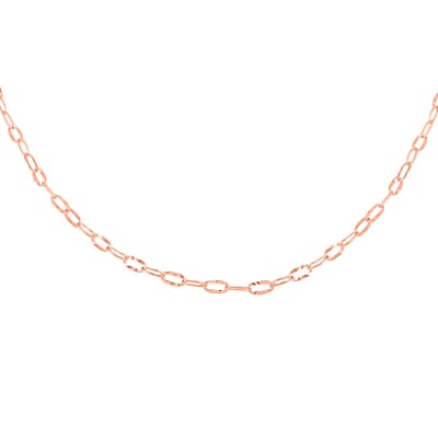 Drop Wavy Chain Necklace in 14K Rose Gold Over Sterling Silver 20 Inches 3.20 Grams
