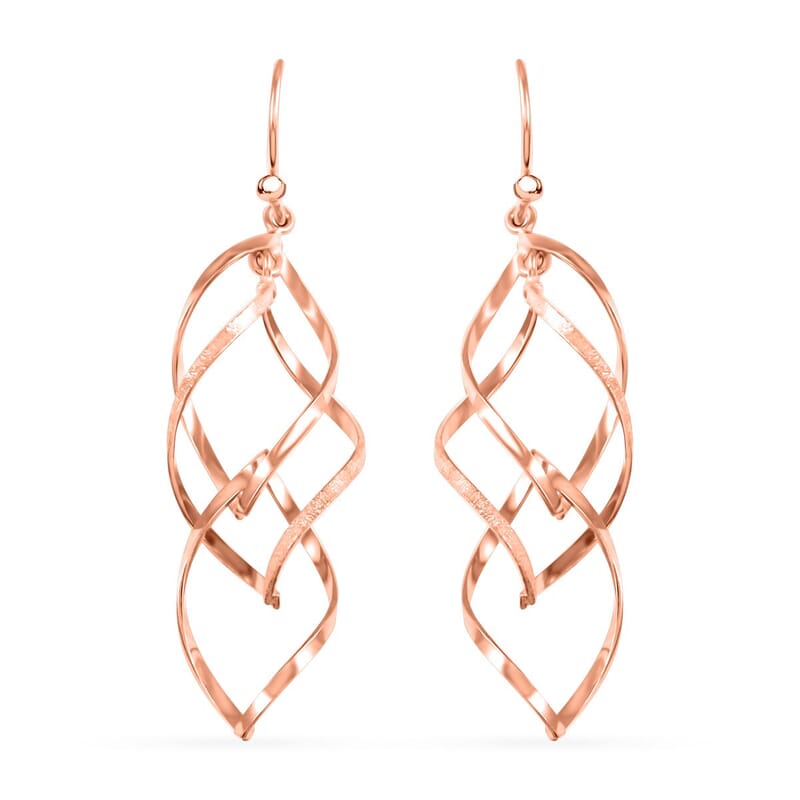 Earrings in 14K Rose Gold Over Sterling Silver 3 Grams