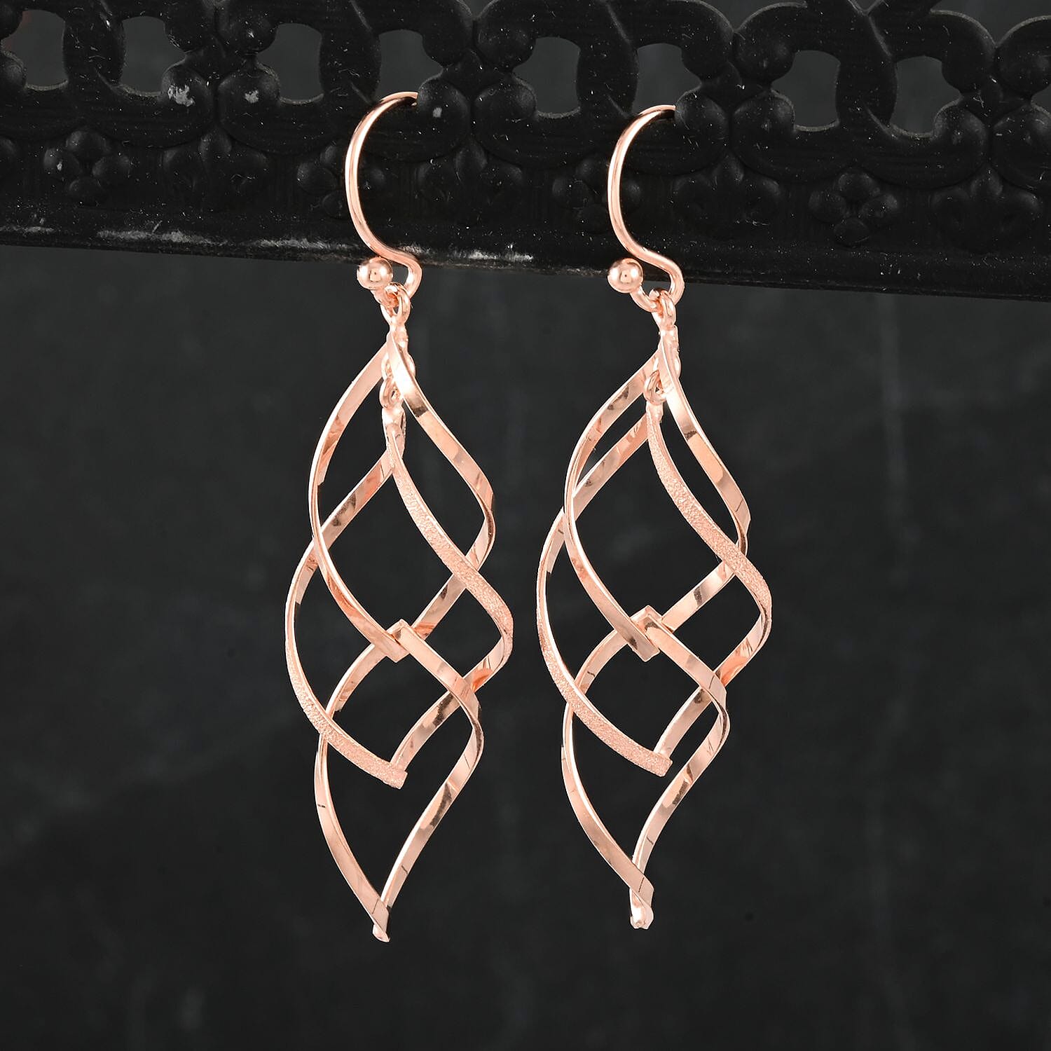 Earrings in 14K Rose Gold Over Sterling Silver 3 Grams