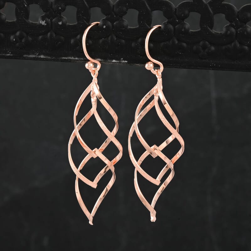 Earrings in 14K Rose Gold Over Sterling Silver 3 Grams