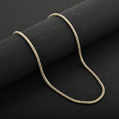 3.15mm Diamond-cut Ice Chain Necklace in 14K White and Yellow Gold 18 Inches 13.10 Grams