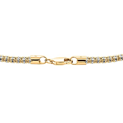 3.15mm Diamond-cut Ice Chain Necklace in 14K White and Yellow Gold 18 Inches 13.10 Grams
