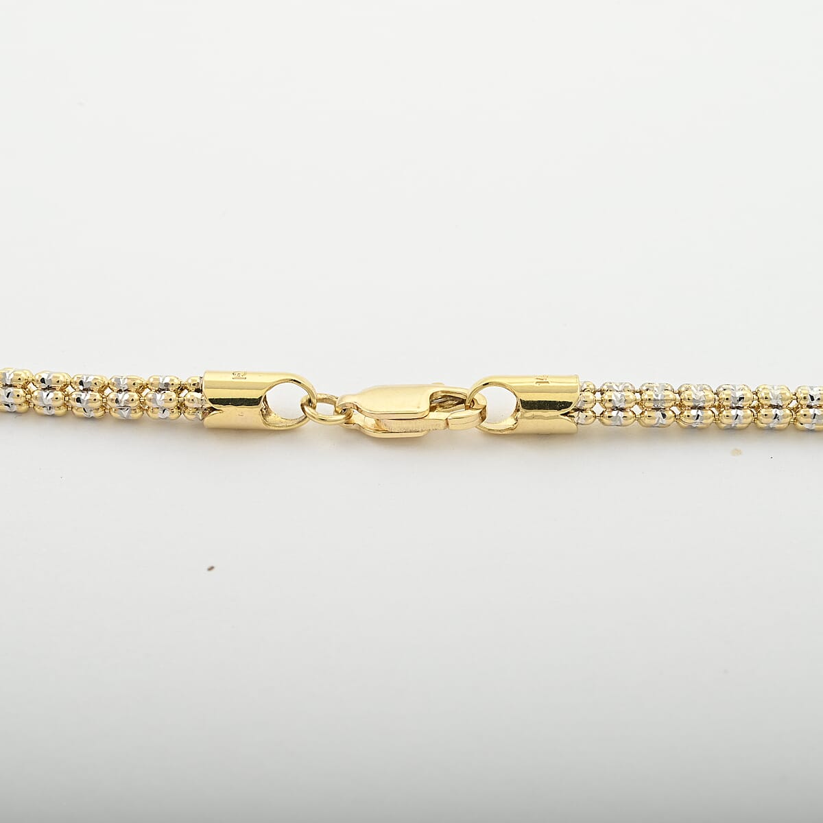 3.15mm Diamond-cut Ice Chain Necklace in 14K White and Yellow Gold 18 Inches 13.10 Grams image number 4