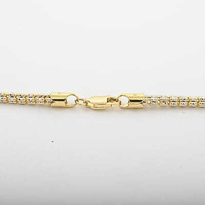 3.15mm Diamond-cut Ice Chain Necklace in 14K White and Yellow Gold 18 Inches 13.10 Grams