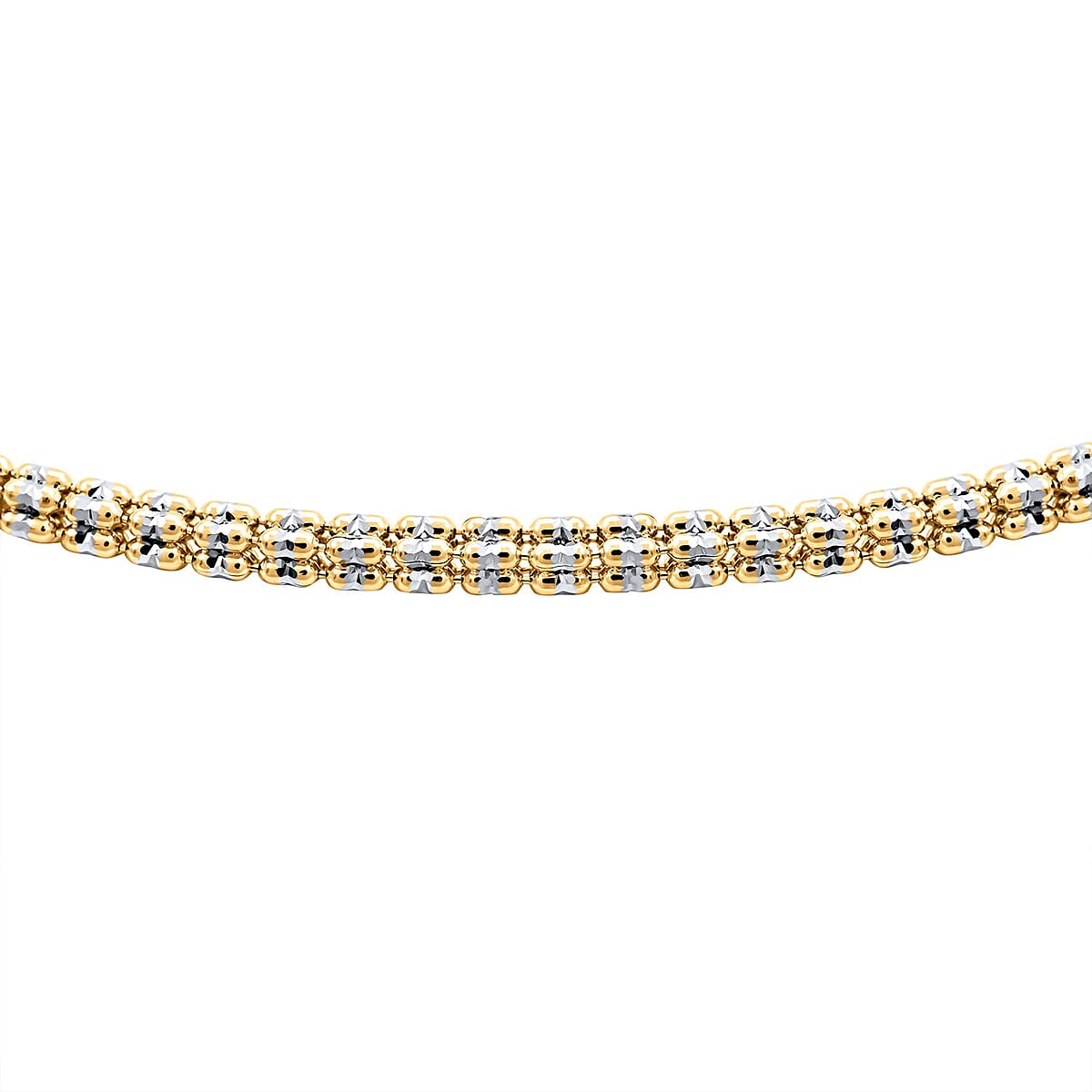 3.15mm Diamond-cut Ice Chain Necklace in 14K White and Yellow Gold 20 Inches 14.4 Grams image number 2