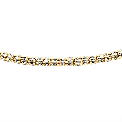 3.15mm Diamond-cut Ice Chain Necklace in 14K White and Yellow Gold 20 Inches 14.4 Grams