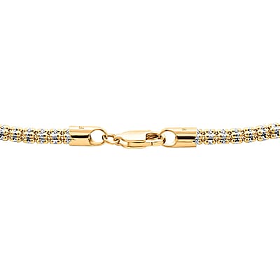 3.15mm Diamond-cut Ice Chain Necklace in 14K White and Yellow Gold 20 Inches 14.4 Grams