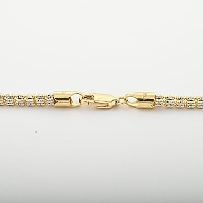 3.15mm Diamond-cut Ice Chain Necklace in 14K White and Yellow Gold 20 Inches 14.4 Grams