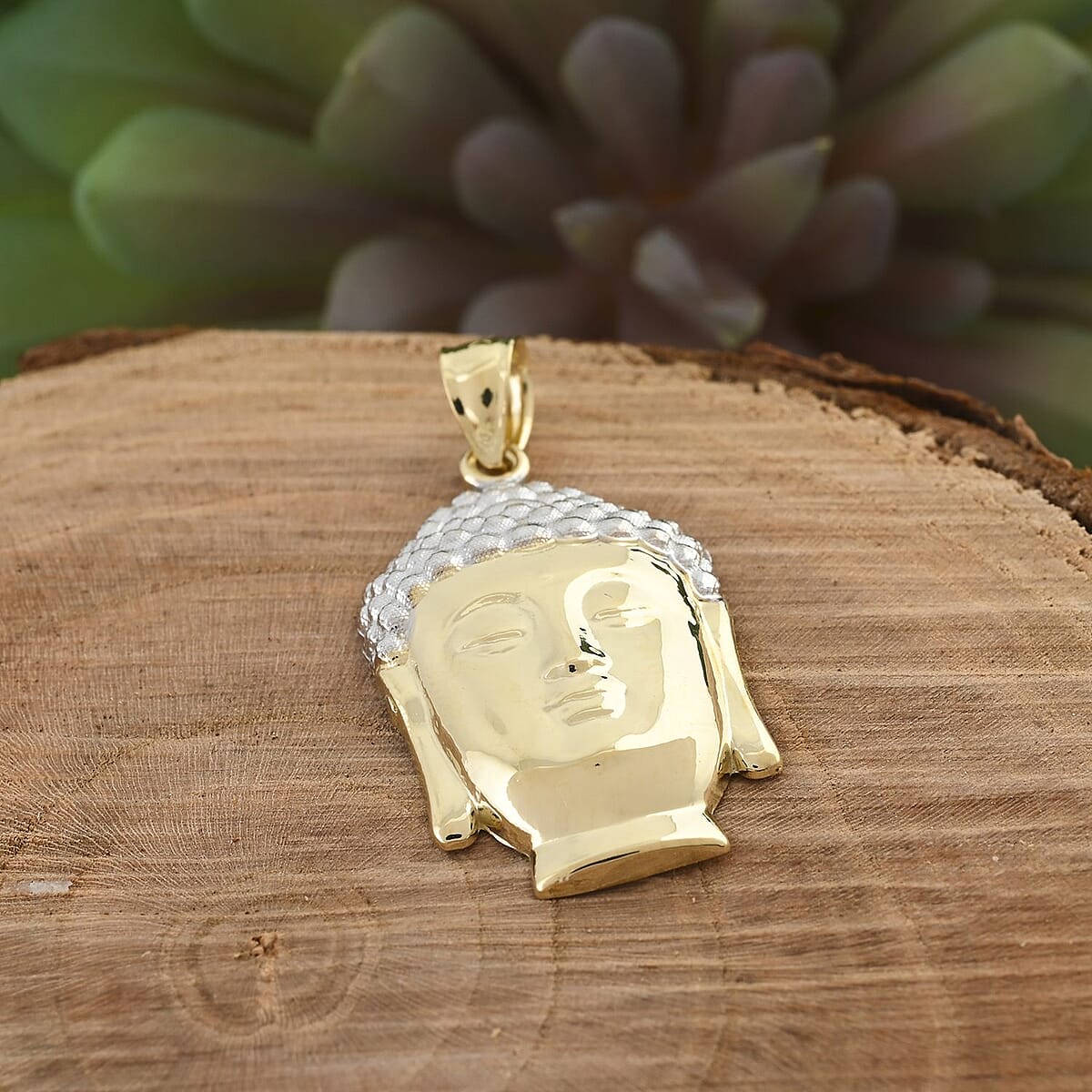 Buddha Pendant in 10K Yellow and White Gold 2.1 Grams image number 1