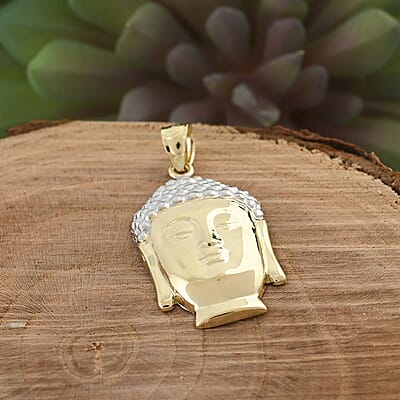 Buddha Pendant in 10K Yellow and White Gold 2.1 Grams