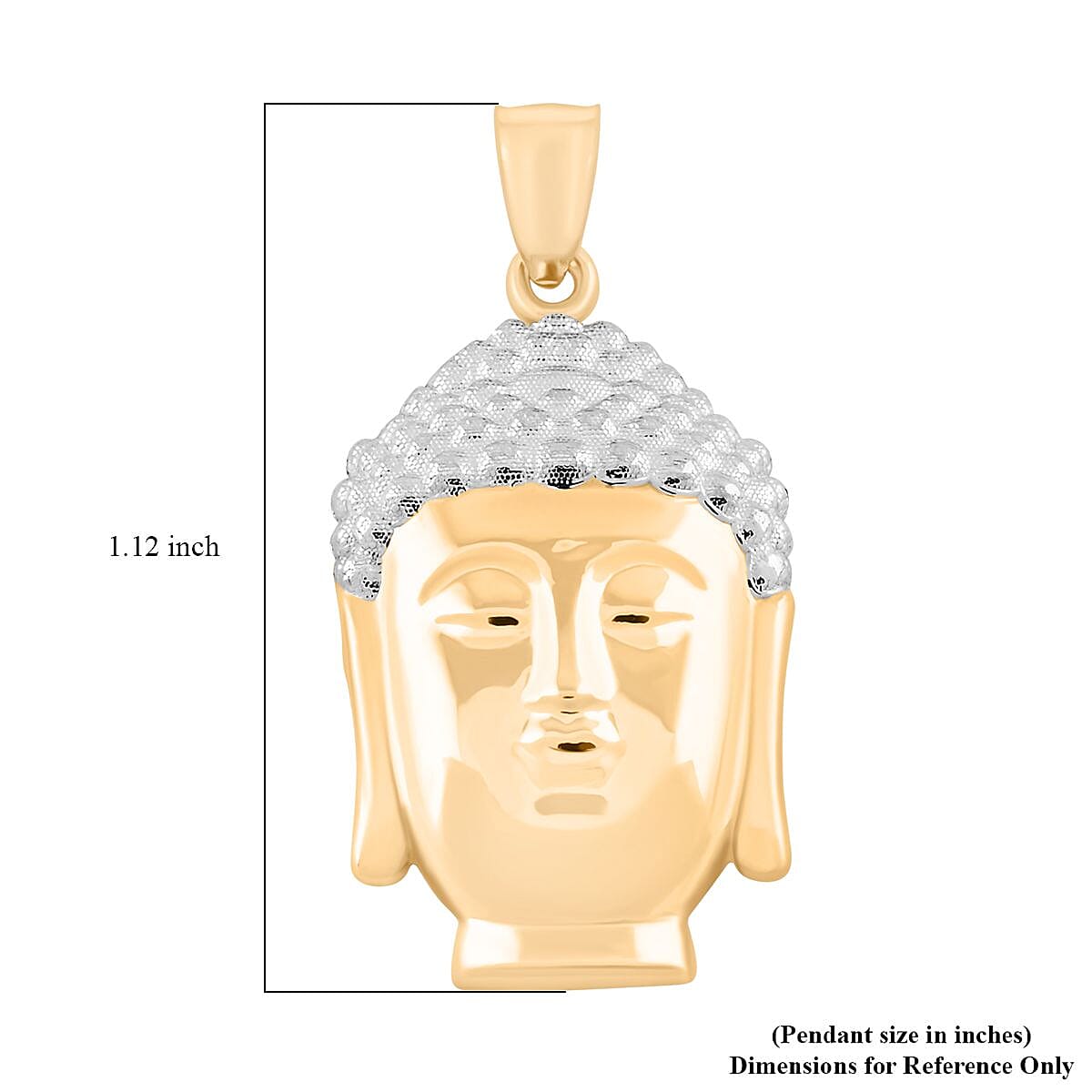 Buddha Pendant in 10K Yellow and White Gold 2.1 Grams image number 4
