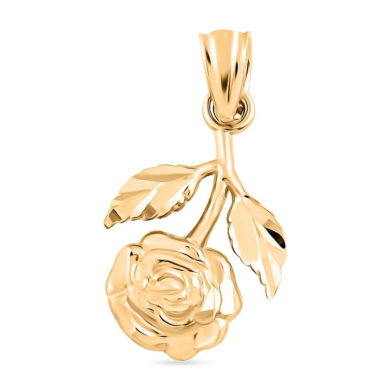 Inverted Rose Pendant in 10K Yellow Gold 0.80 Grams