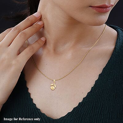 Inverted Rose Pendant in 10K Yellow Gold 0.80 Grams
