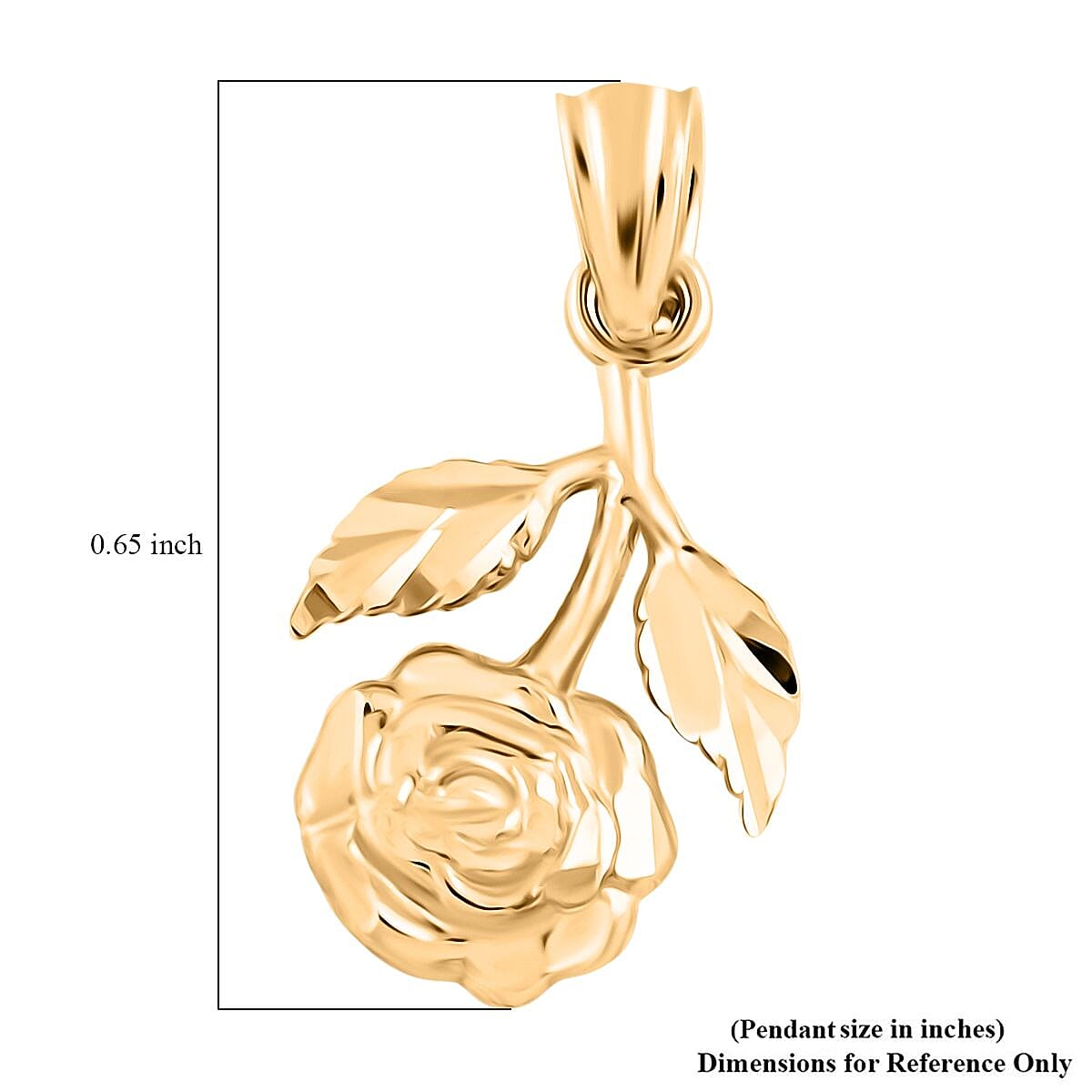 Inverted Rose Pendant in 10K Yellow Gold 0.80 Grams