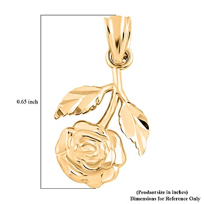 Inverted Rose Pendant in 10K Yellow Gold 0.80 Grams