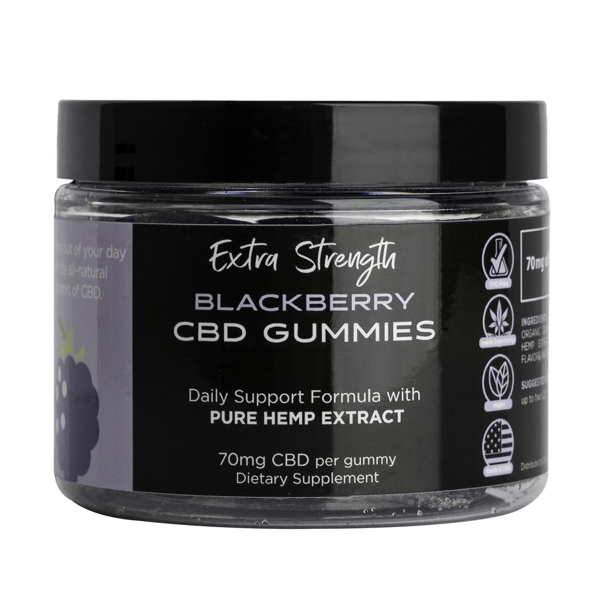 Extra Strength CBD For Life Blackberry Gummies 30 Ct - 70 mg CBD image number 0