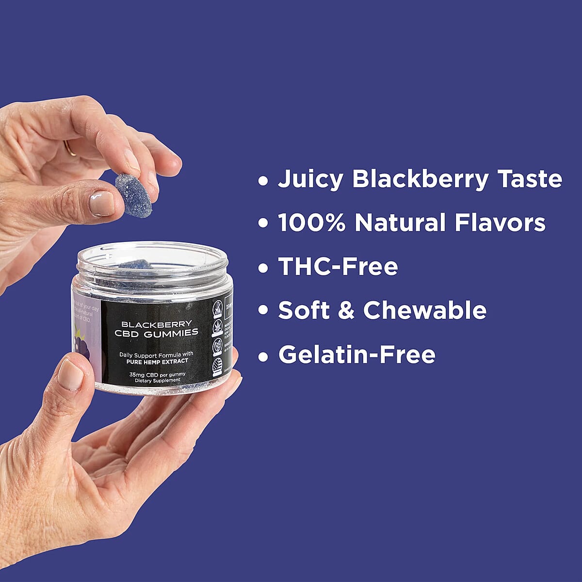 Extra Strength CBD For Life Blackberry Gummies 30 Ct - 70 mg CBD image number 1