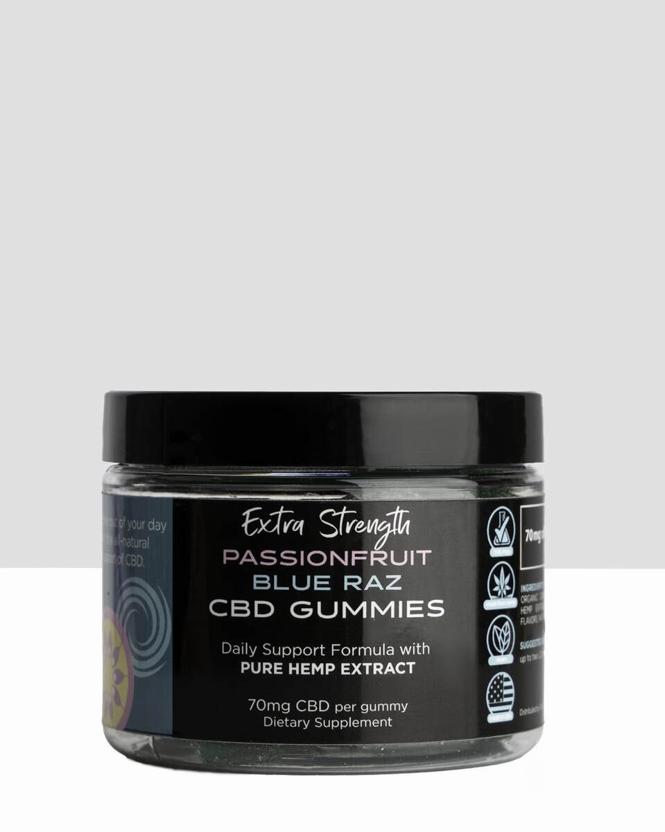 Extra Strength CBD For Life Passionfruit Blue Raz Gummies 30 Ct - 70 mg CBD image number 0