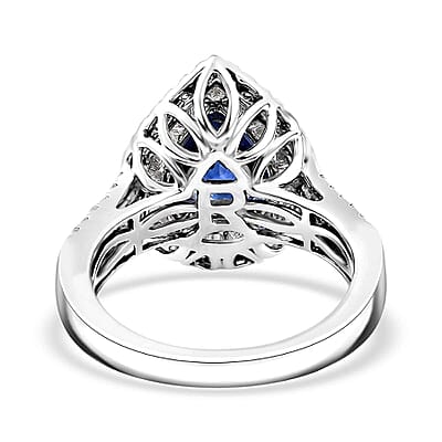Certified & Appraised Rhapsody AAAA Ceylon Blue Sapphire and E-F VS2 Diamond 3.20 ctw Ring in 950 Platinum (Size 5.0) 8.50 Grams