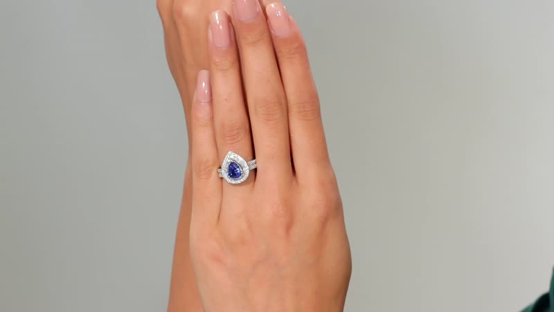 Rhapsody 950 Platinum AAAA Ceylon Blue Sapphire, Diamond (E-F, VS2) (1.18 cts) Ring (Size 7.0) (8.50 g) 3.20 ctw