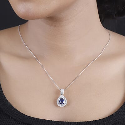 Pre Black Friday Deal Certified and Appraised Rhapsody AAAA Ceylon Blue Sapphire and E-F VS2 Diamond 3.00 ctw Pendant in 950 Platinum 4.30 Grams