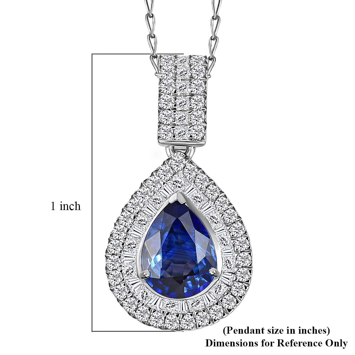 Pre Black Friday Deal Certified and Appraised Rhapsody AAAA Ceylon Blue Sapphire and E-F VS2 Diamond 3.00 ctw Pendant in 950 Platinum 4.30 Grams