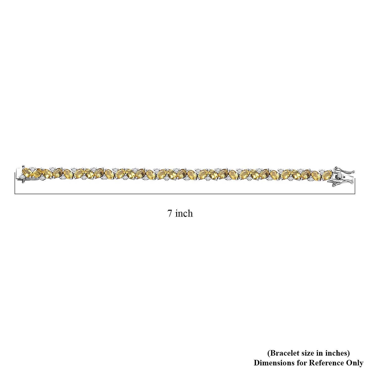 D'Joy Premium Brazilian Heliodor and Moissanite 13.25 ctw Art Deco Bracelet in Rhodium Over Sterling Silver (6.50 In)