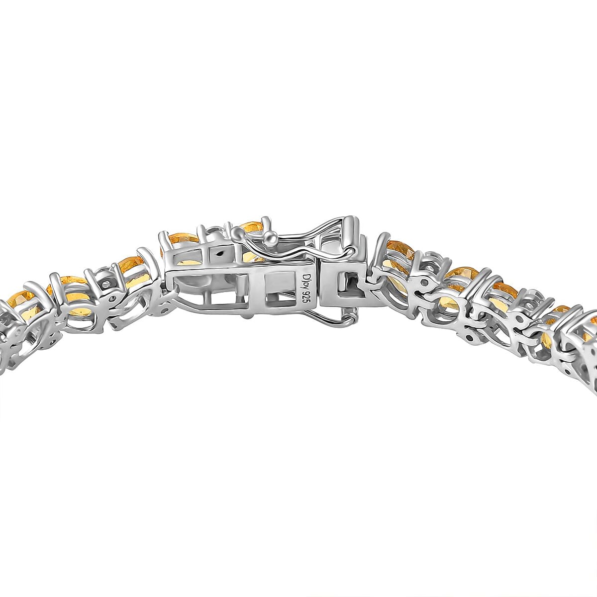 D'Joy Premium Brazilian Heliodor and Moissanite 15.00 ctw Art Deco Bracelet in Rhodium Over Sterling Silver (7.25 In) image number 3
